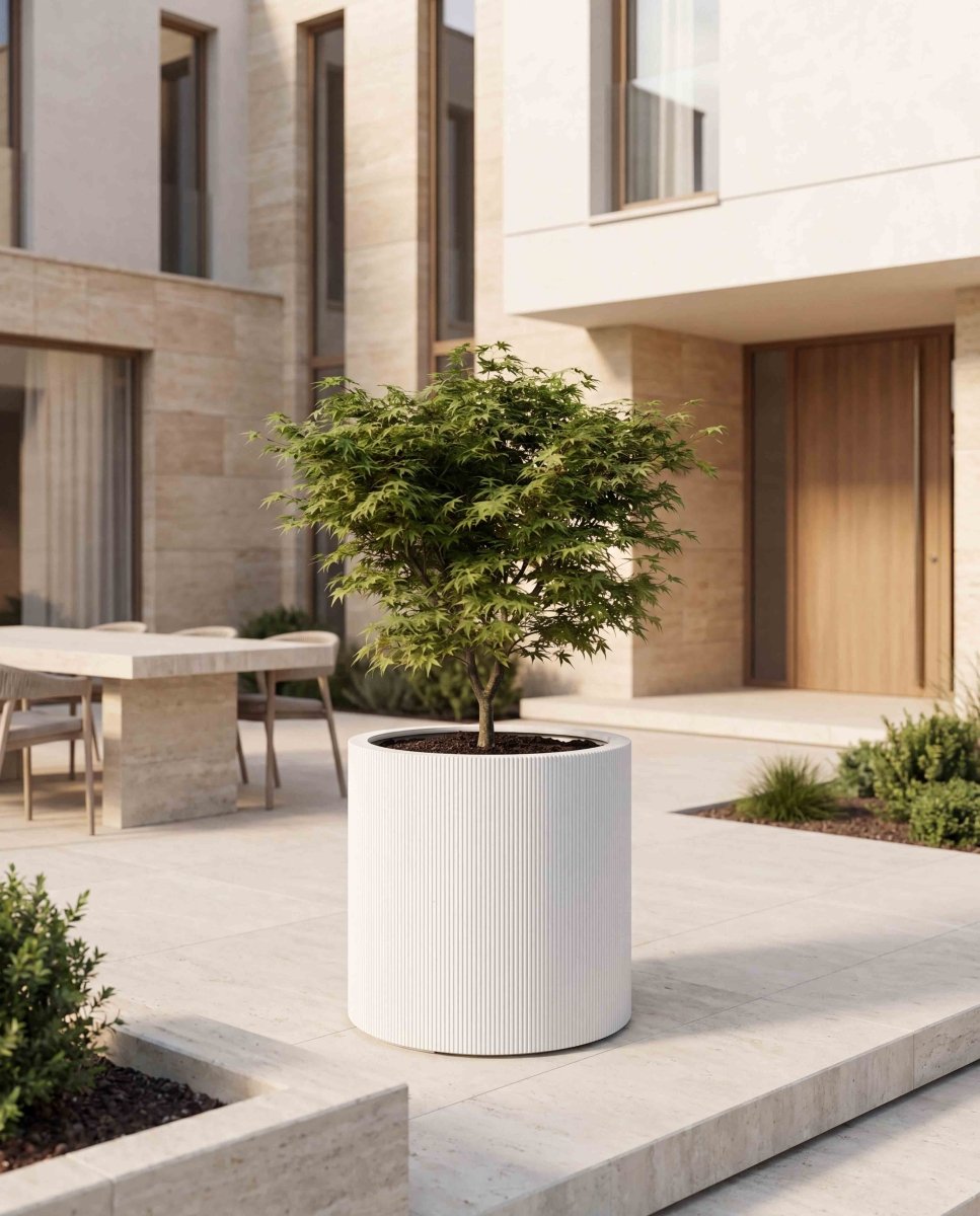 High Cylinder | Vertical Lines Collection | Vertical White - ESCHBACH