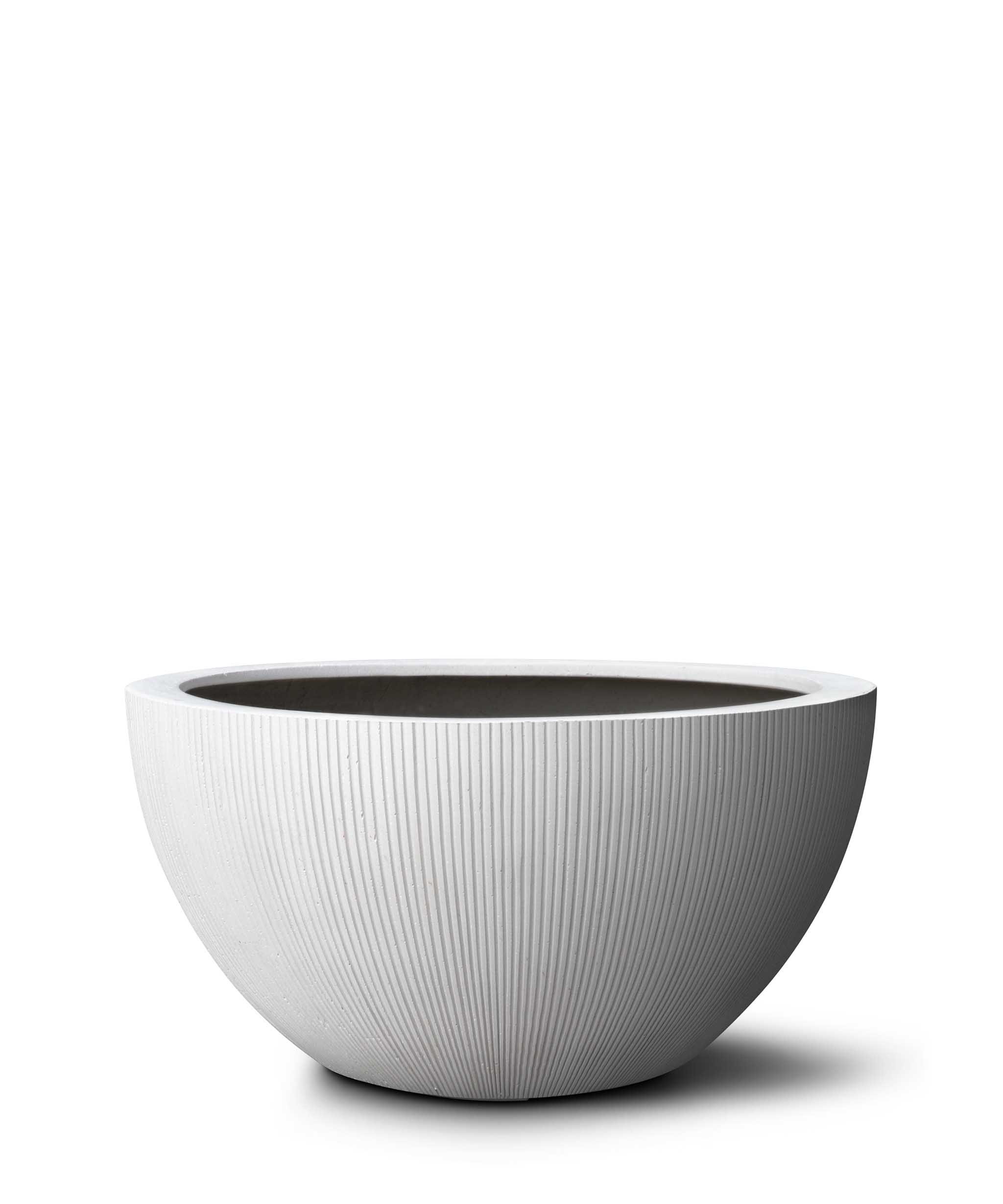 Low Egg Pot | Vertical Lines Collection | Vertical White