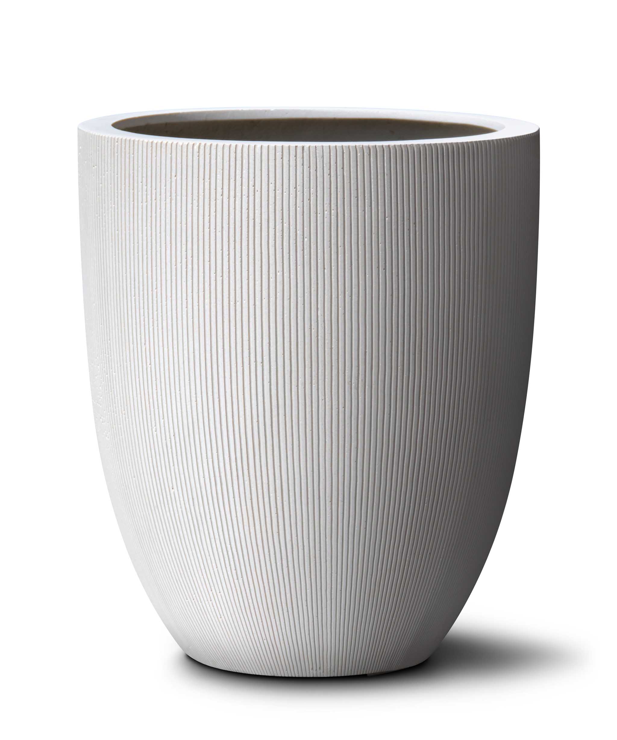 Tall Egg Pot | Vertical Lines Collection | Vertical White