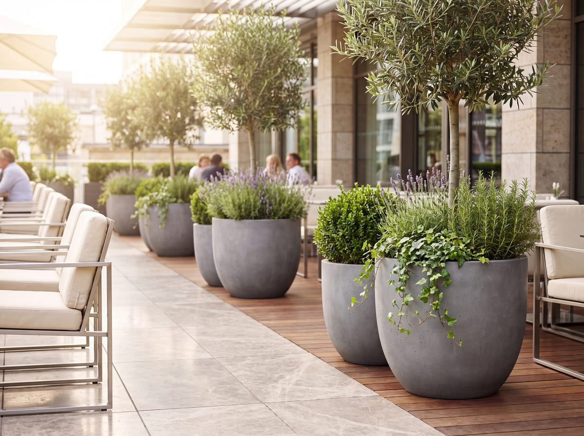 ESCHBACH Pflanzkübel auf einer Restaurantterrasse (08)