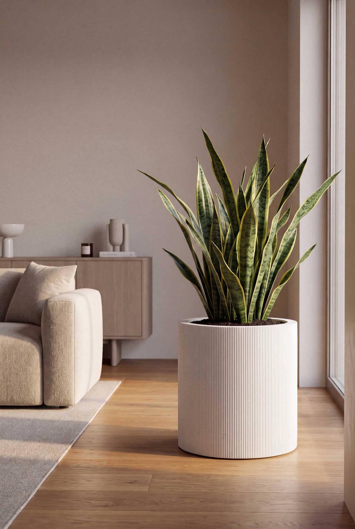 High Cylinder | Vertical Lines Collection | Vertical White