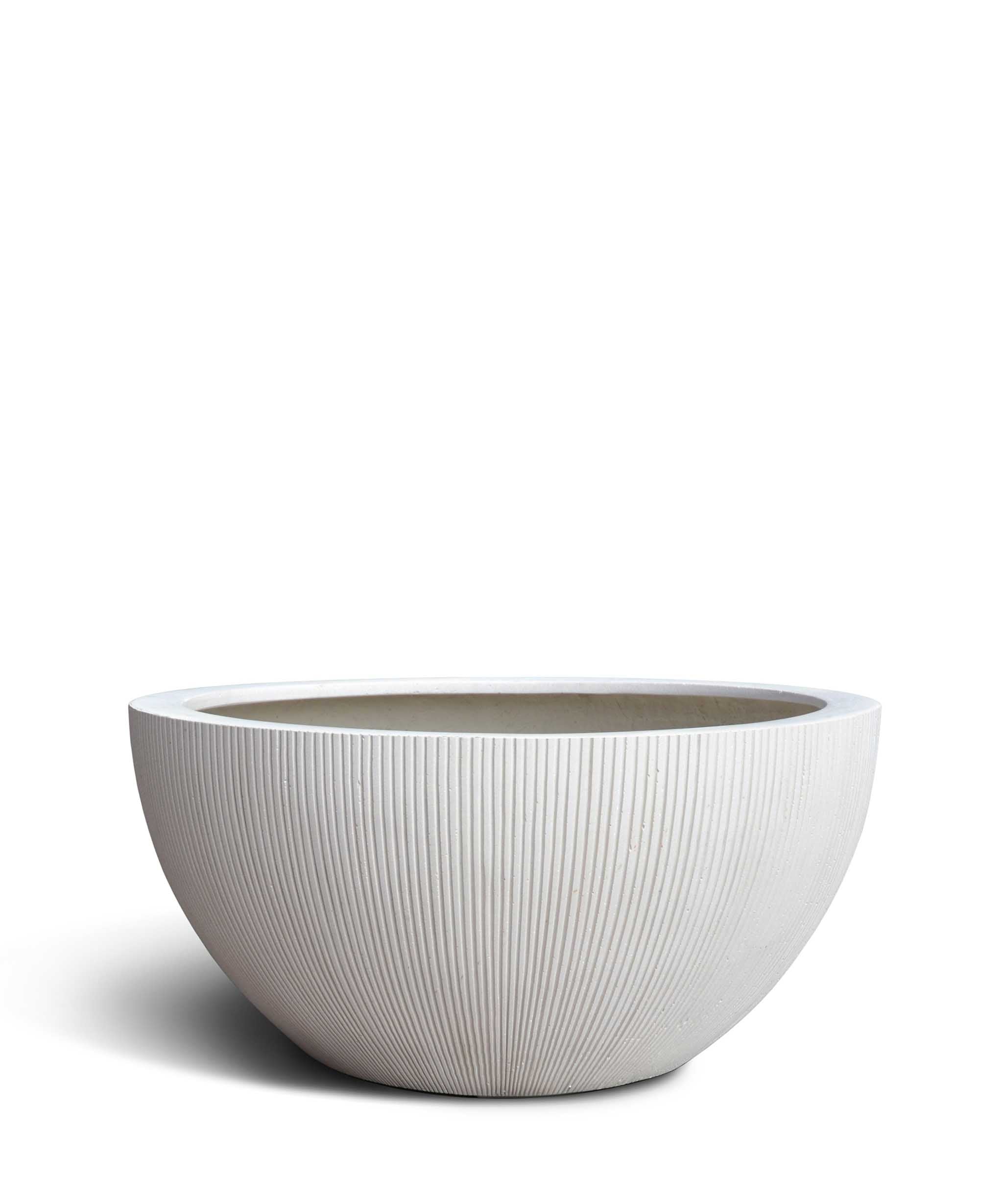 Low Egg Pot | Vertical Lines Collection | Vertical White