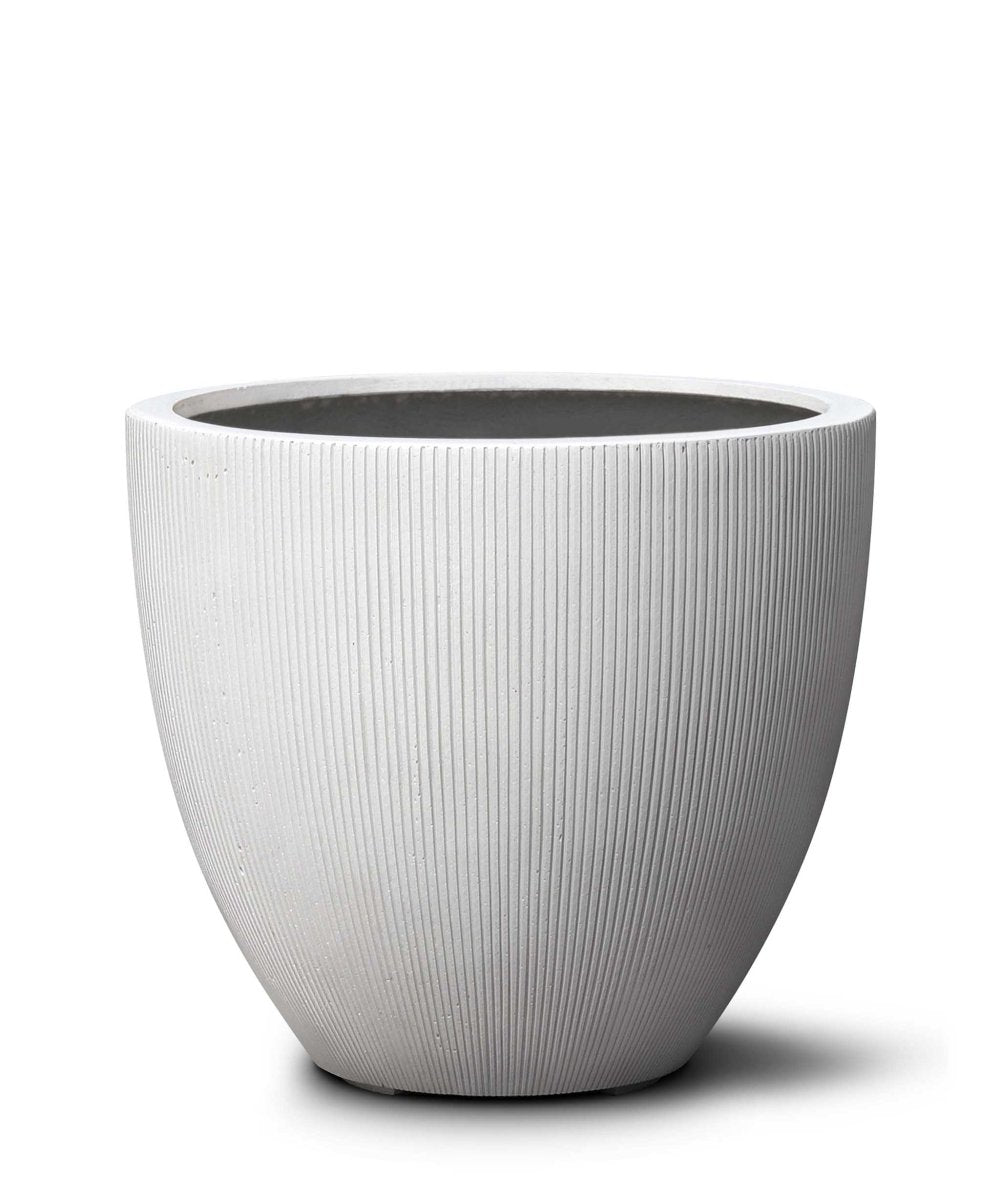 Classic Egg Pot | Vertical Lines Collection | Vertical White - ESCHBACH
