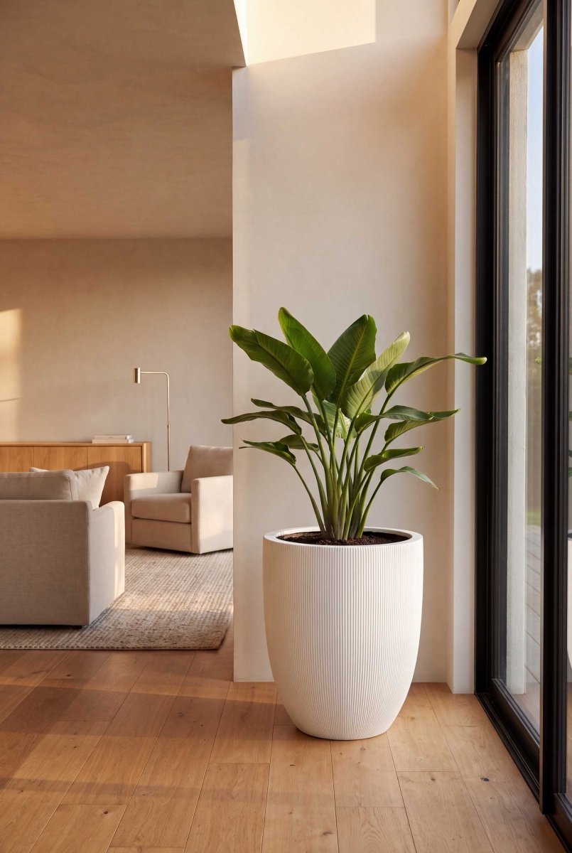 Tall Egg Pot | Vertical Lines Collection | Vertical White - ESCHBACH